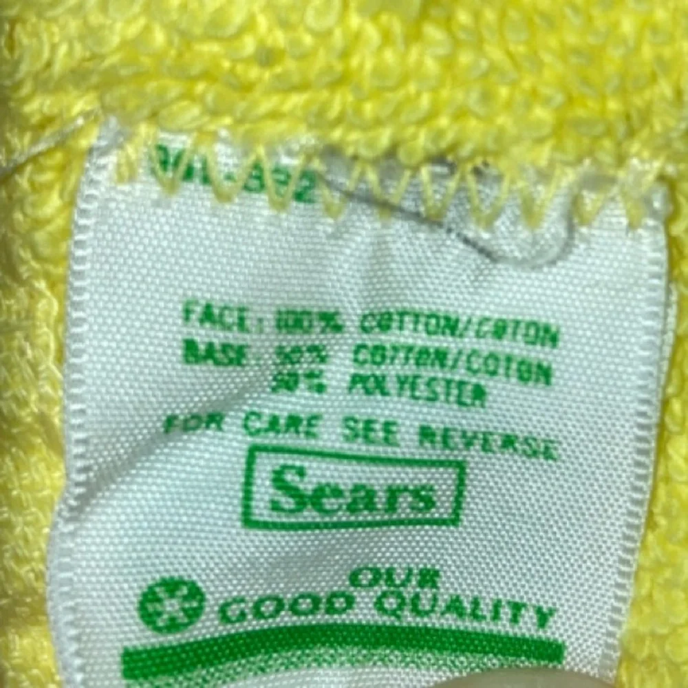 Vintage Sears yellow towel set 100% Cotton! Great Vintage Condition! 15177